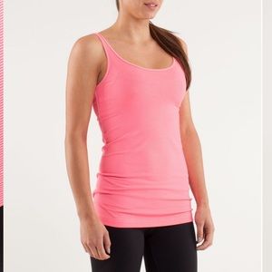 Like New Lululemon Daily Tank Top Wee Stripe Flash Dune Pink Luon Light Size 6